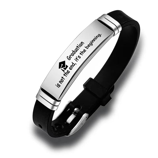 Rise 2025™ Graduation Bracelet – Inspirational Gift  | Stainless Steel Engraved Keepsake for Grads